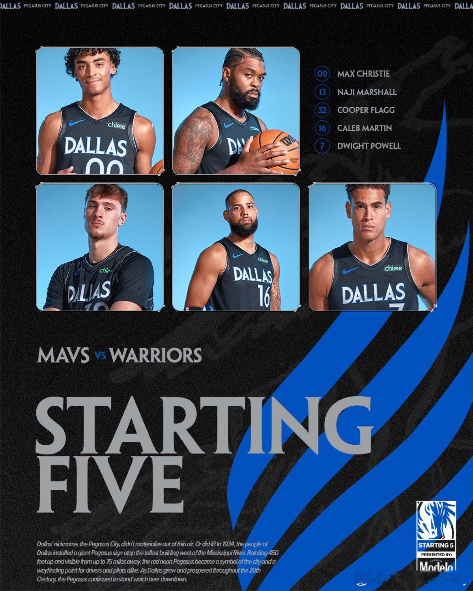 小阵容首发！库里，波姐，穆迪，桑托斯，追梦。 独行侠首发：弗拉格，克里斯蒂，马绍