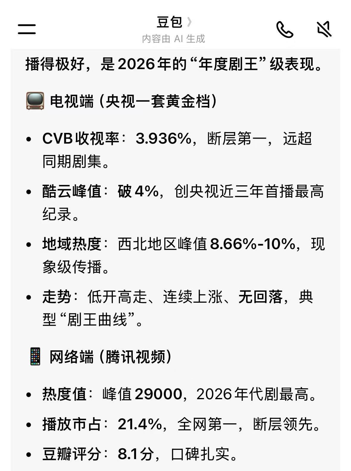 豆包又骗我，但《主角》的豆瓣开分最好别低于8.1，我觉得值得。 