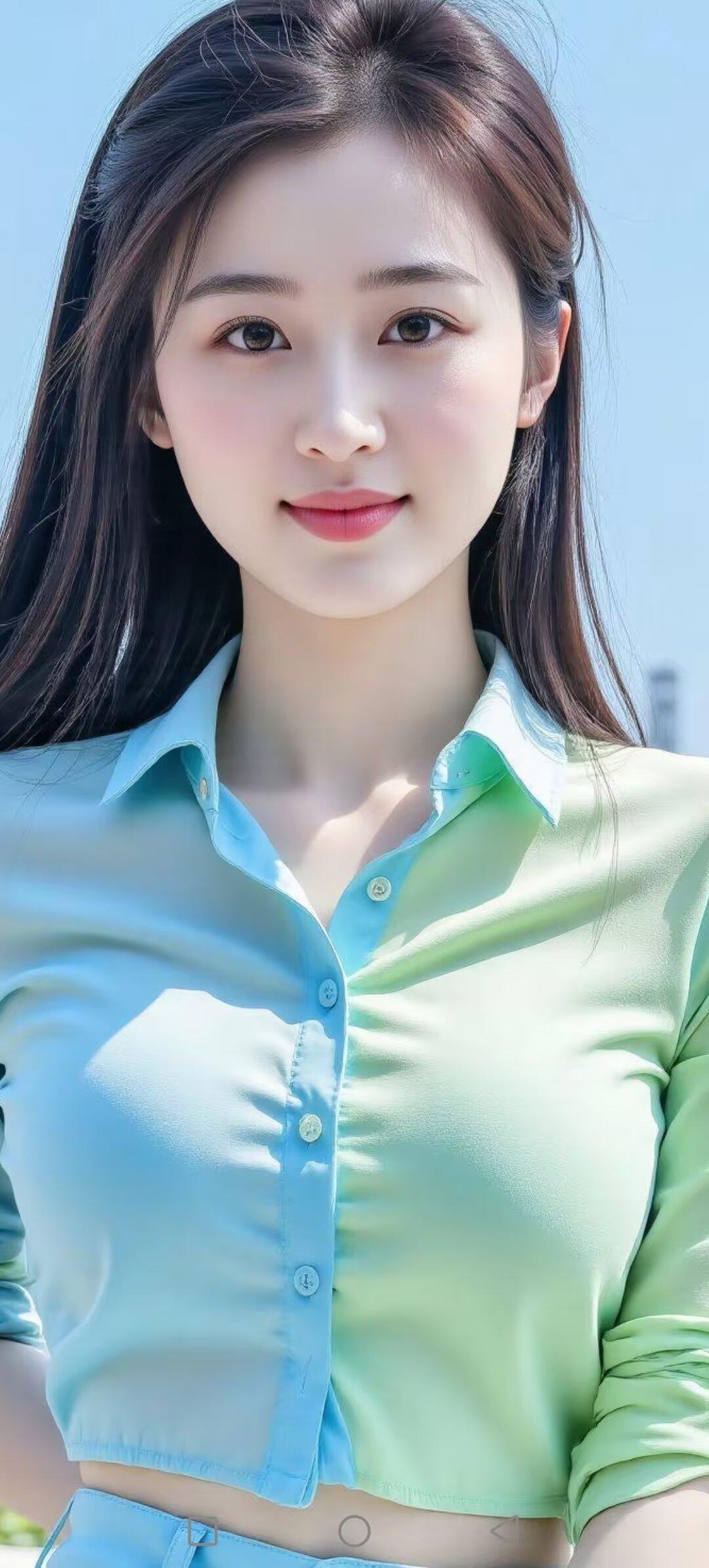 普通一点的衬衫如何穿出少女感? 清新夏日穿搭，薄荷绿衬衫搭配高腰裤，元气满满！?