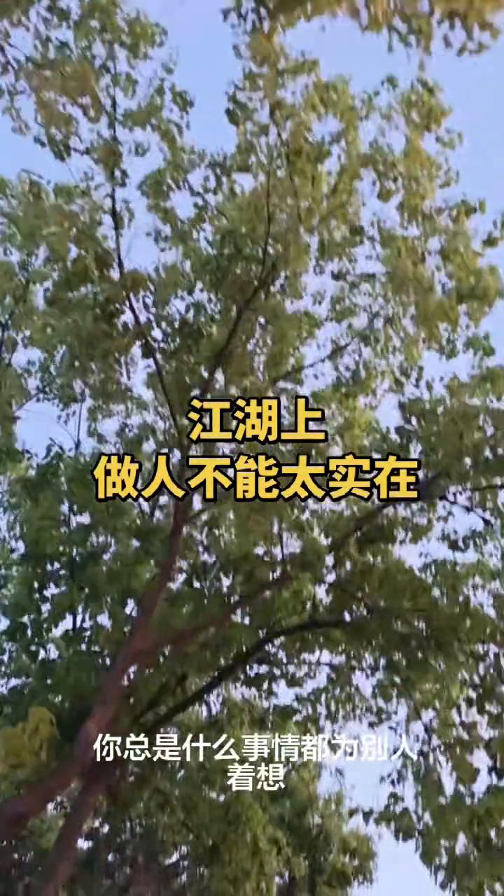 江湖上做人不能太实在。
做人太实在了是不会有好下场的。所以你要记住了，以后不要心