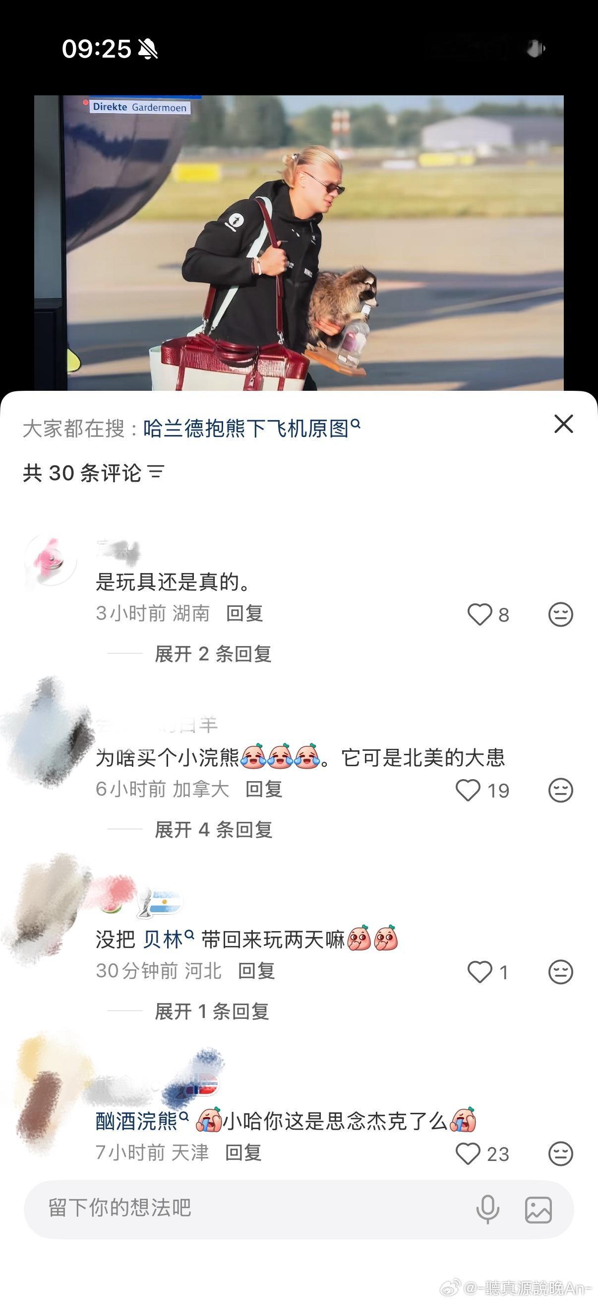 哈兰德抱着浣熊回挪威足坛独一份行李！一边挎大牌包，一边搂七百五十刀的醉醺浣熊标本