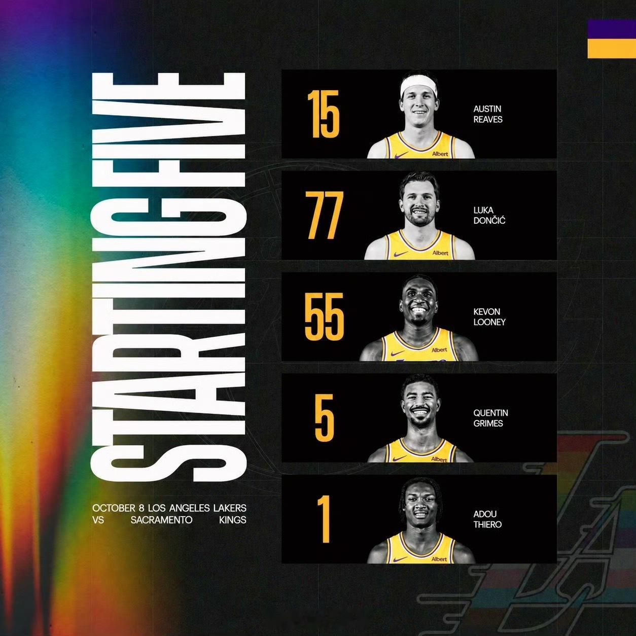 洛杉矶湖人[超话]  东里来了！🔥湖人国度湖人vs国王golakers ​​​