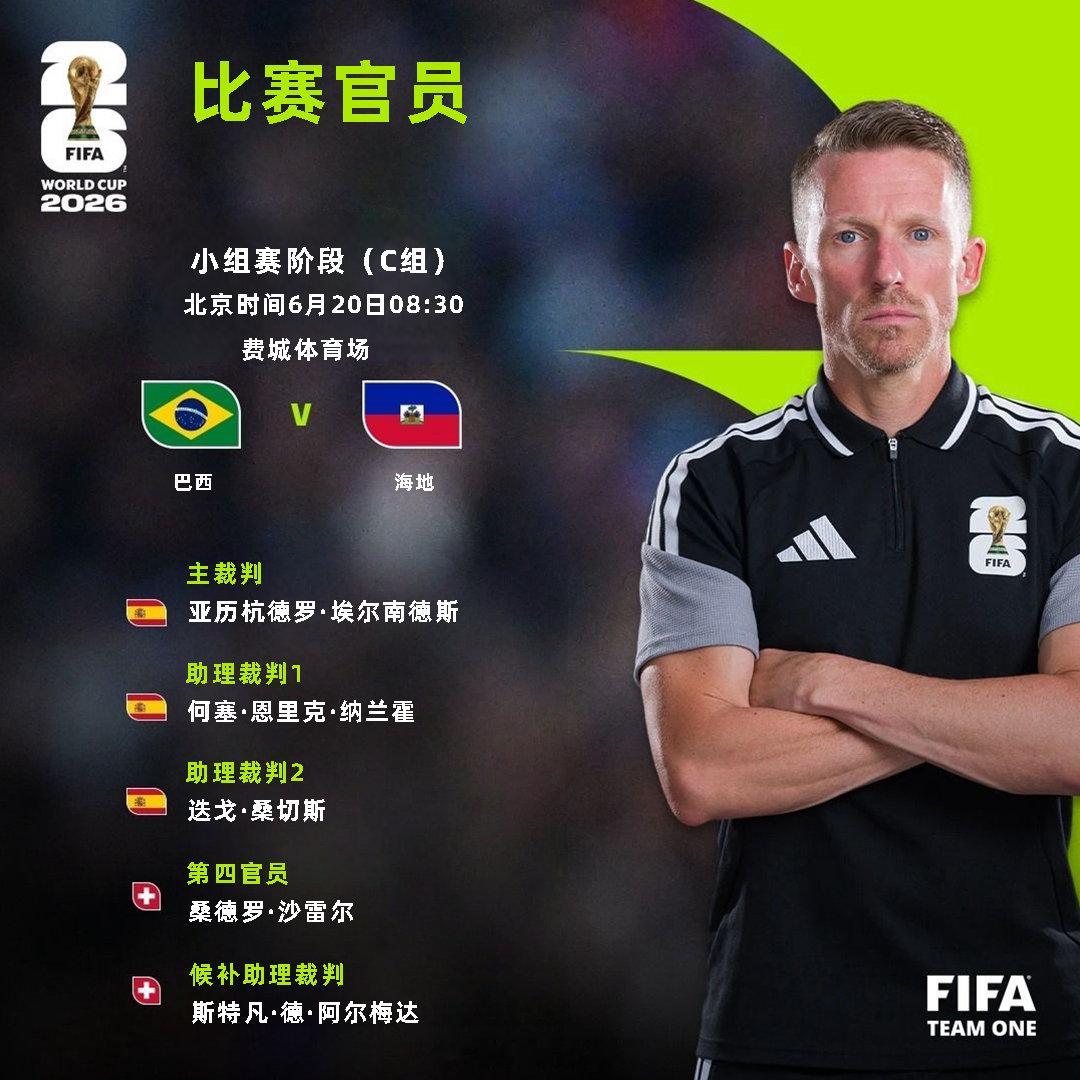 2026年国际足联世界杯第29-36场比赛裁判组人选确定📋中国裁判马宁将首次以