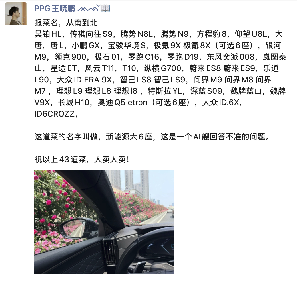 昊铂HL，传祺向往S9，腾势N8L，腾势N9，方程豹8，仰望U8L，大唐，唐L，