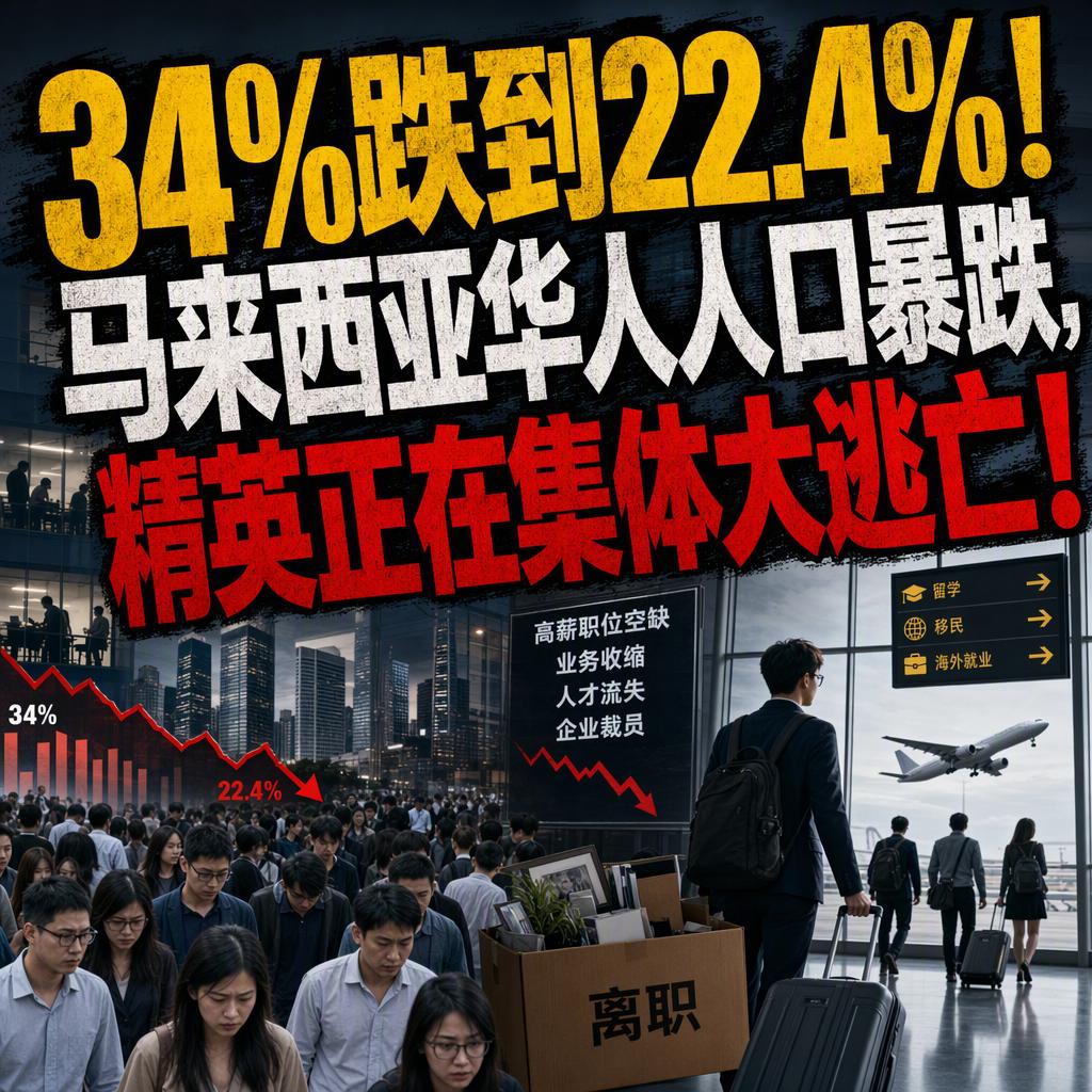 34%跌到22.4%，这不是一句情绪化的标题，而是马来西亚半个世纪的人口曲线。