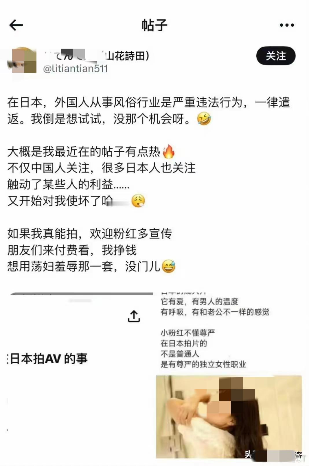 她的名字叫山花诗田，因为她不是日本人。

在她最落魄的时候想卖身换一口吃日本政府