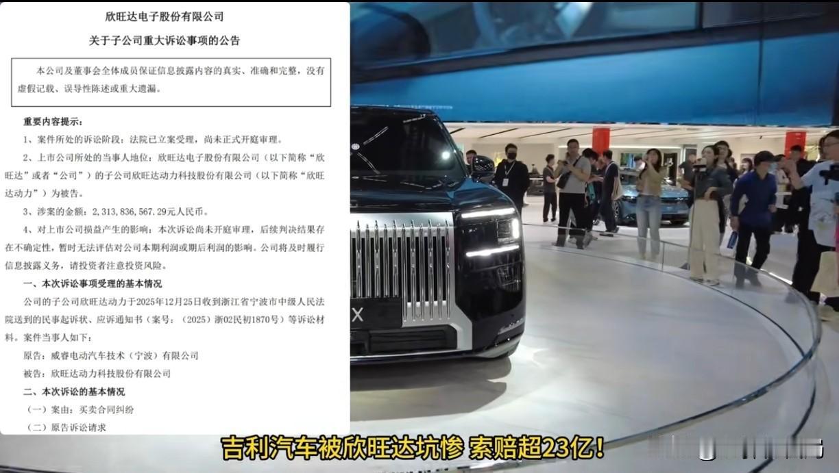 哎，吉利索赔欣旺达23亿这事儿你怎么看？要我说这事儿还真不一定怪欣旺达.....