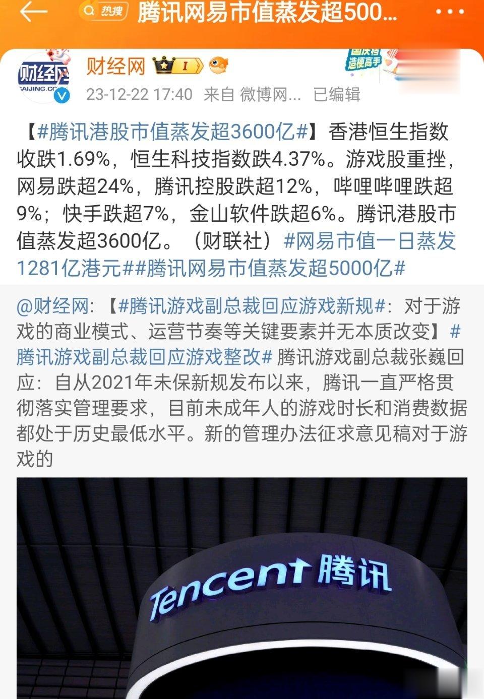 #腾讯网易市值蒸发超5000亿#这只是个征求意见稿，这些股票反应这么强烈。有没有