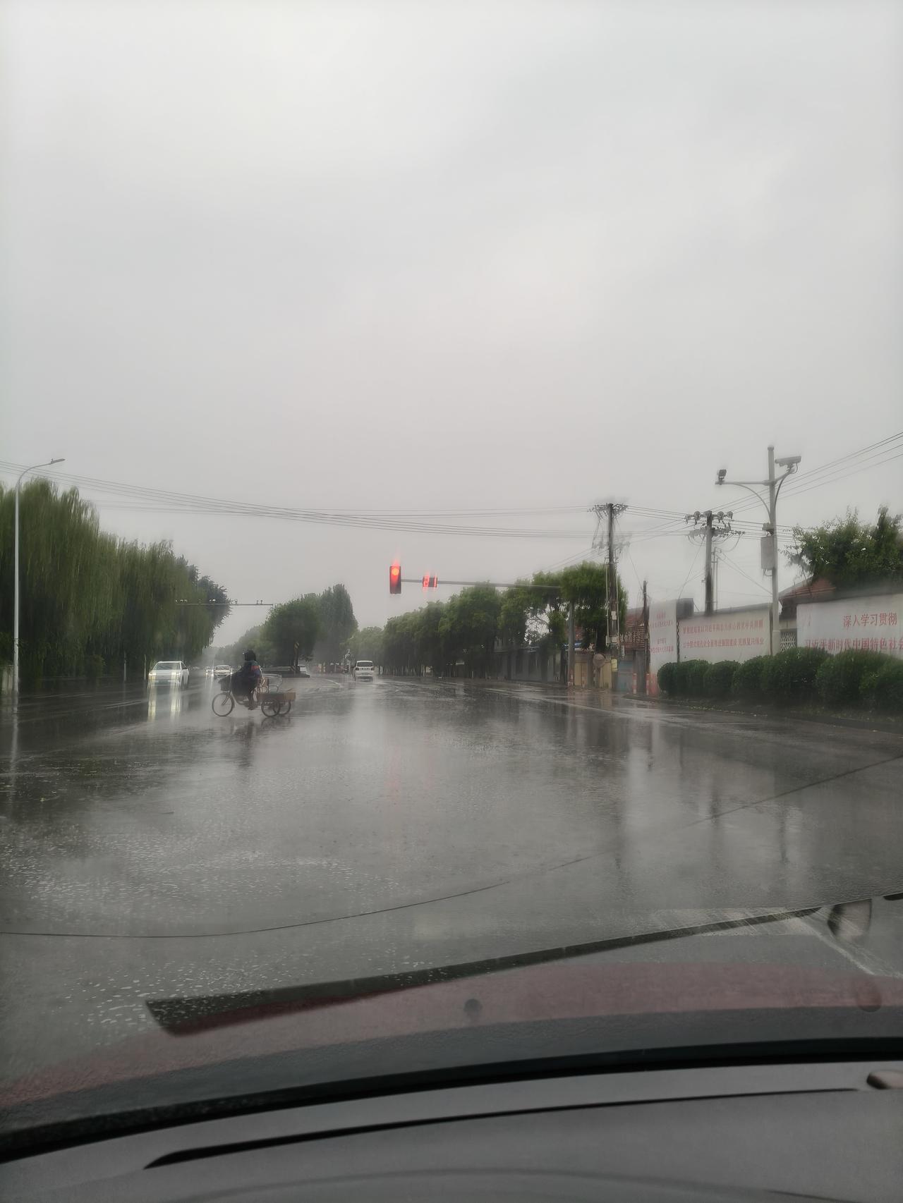 天气预报非常准确，昨天显示天津地区今天会有小到中雨🌧️，果不其然，一大早还没出
