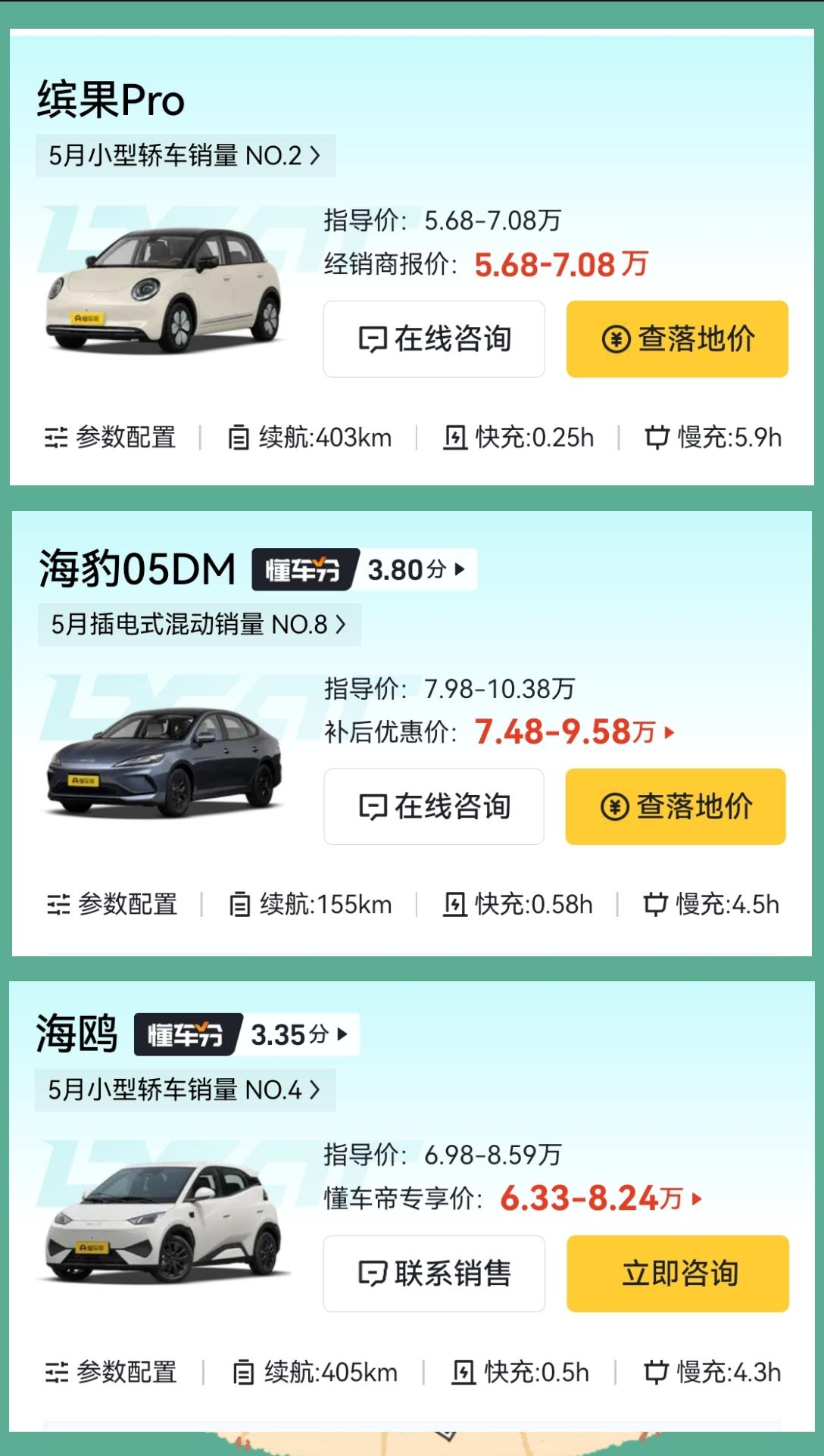 女生宝宝们看过来了！今天给你们建议几款新能源电车，价格在10万以内。
姐妹们买车
