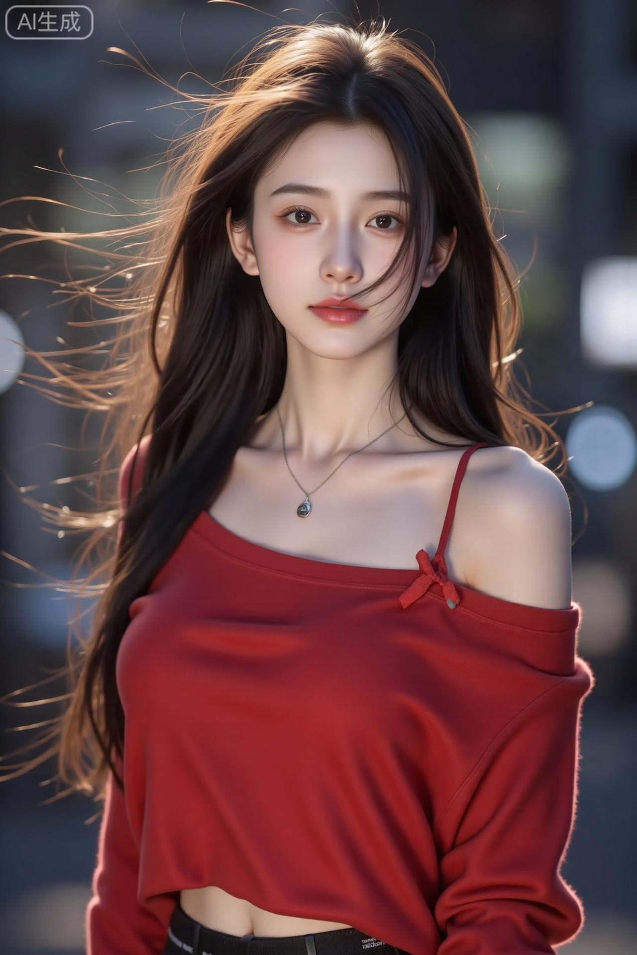 晚风裹着酒红裙，蝴蝶结晃出碎金流光
氛围感穿搭 秋日甜飒粉雾玫瑰蝴蝶结