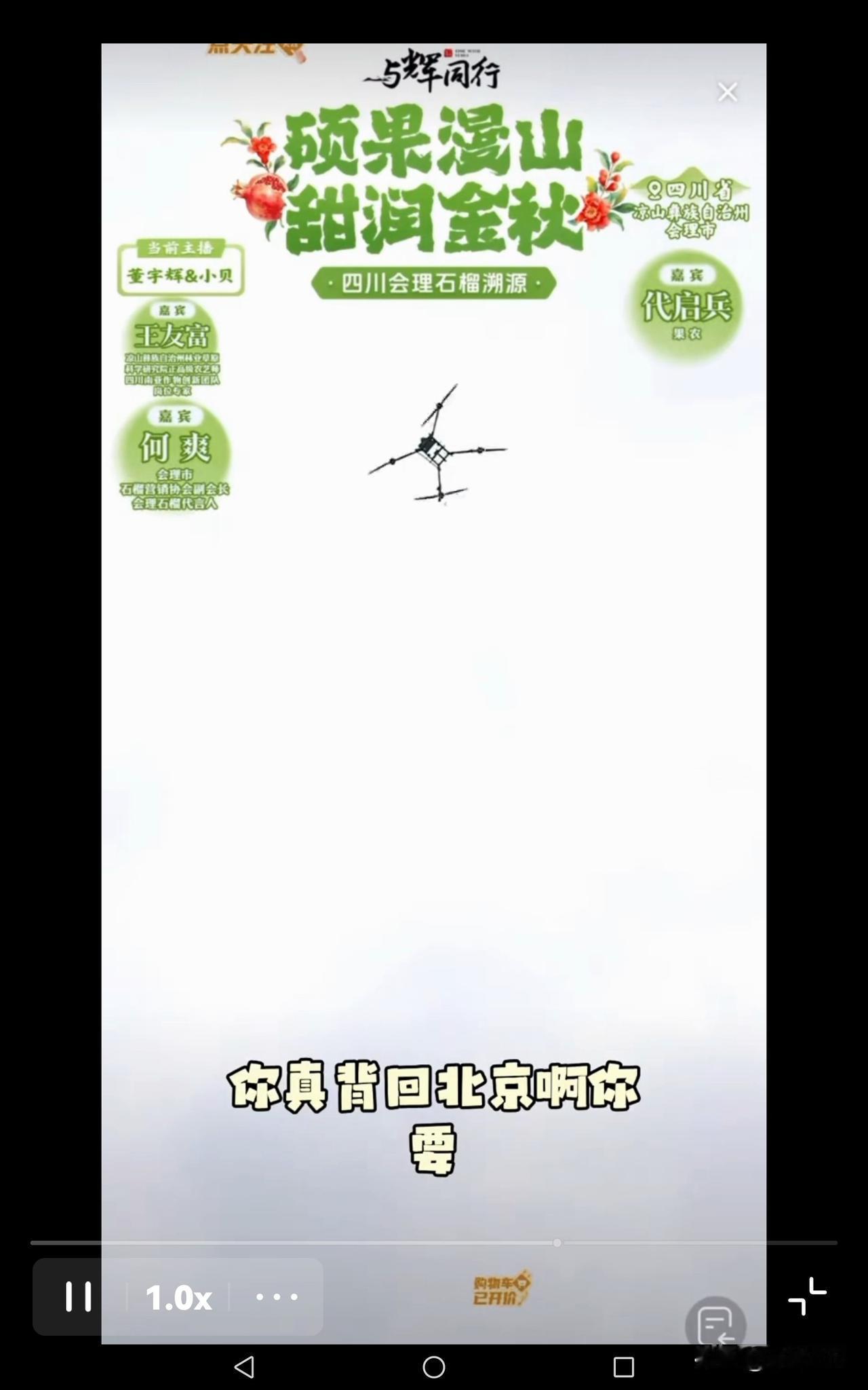 科技服务扎根大山带来的改变，远比预想中还要真切。
董宇辉走进山乡帮乡亲们售卖石榴