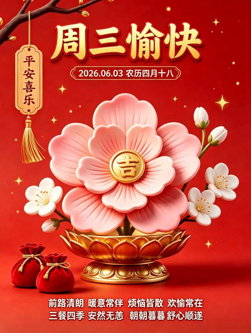 🌺☘️6./3.周三早安.夏日安康☘️🌺

🌱🌻晚风褪尽晨凉，盛夏悄然入
