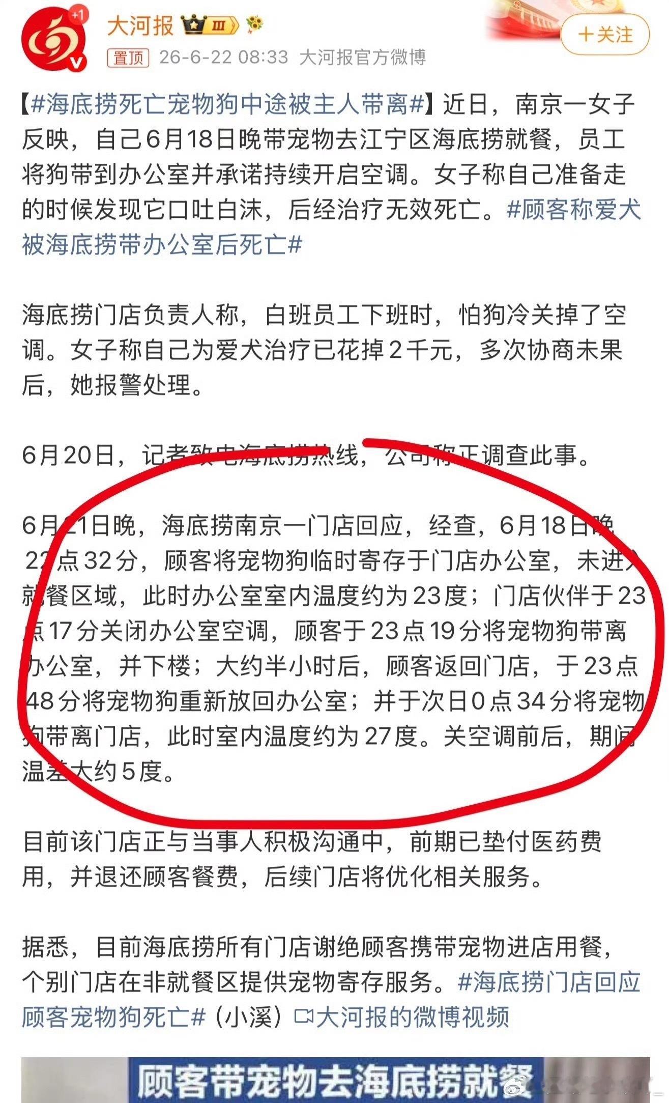 海底捞死亡宠物狗中途被主人带离中途离开发生了啥？为啥走的时候好好的，又返回去放在