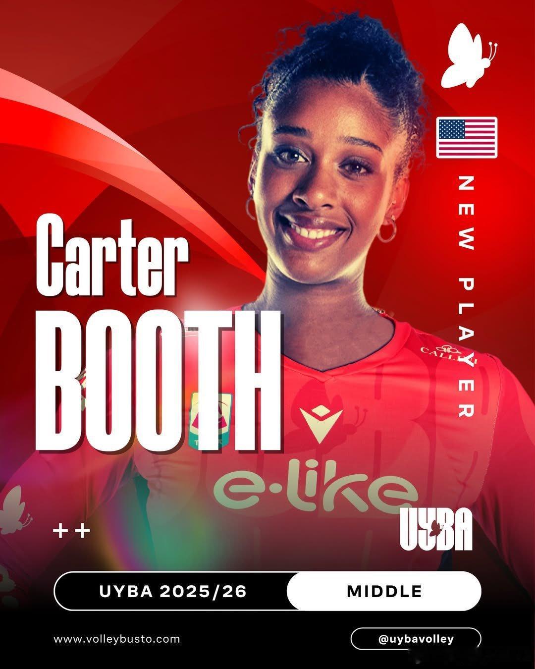 🇮🇹 布斯托阿西奇奥俱乐部与美国副攻手卡特·布斯签约。📌 布斯托队长比利时
