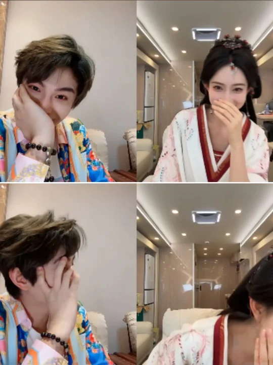 哈哈哈哈正媛看自己吻戏！