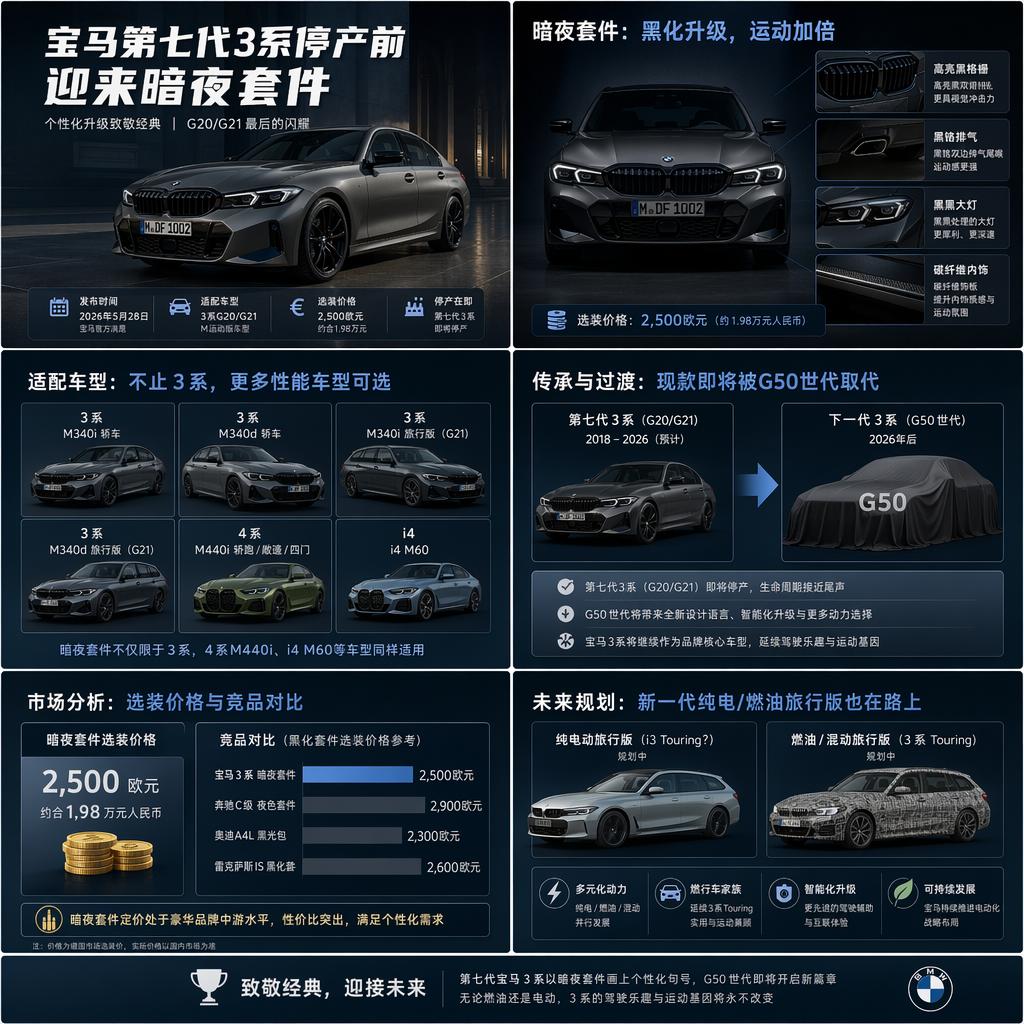 末代情怀拉满！七代宝马 3 系临近停产，专属暗夜套件正式上线

2026 年 5