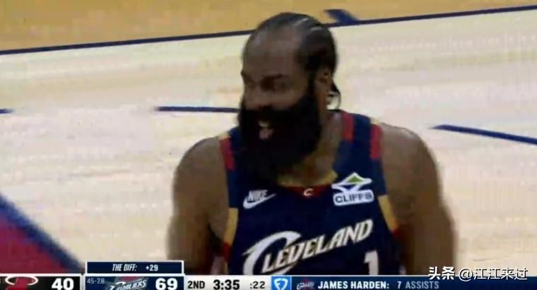 哈登半场14+9，助飞艾伦连续重扣！助外线斯特鲁斯命中半场压哨！83分先生被骑士