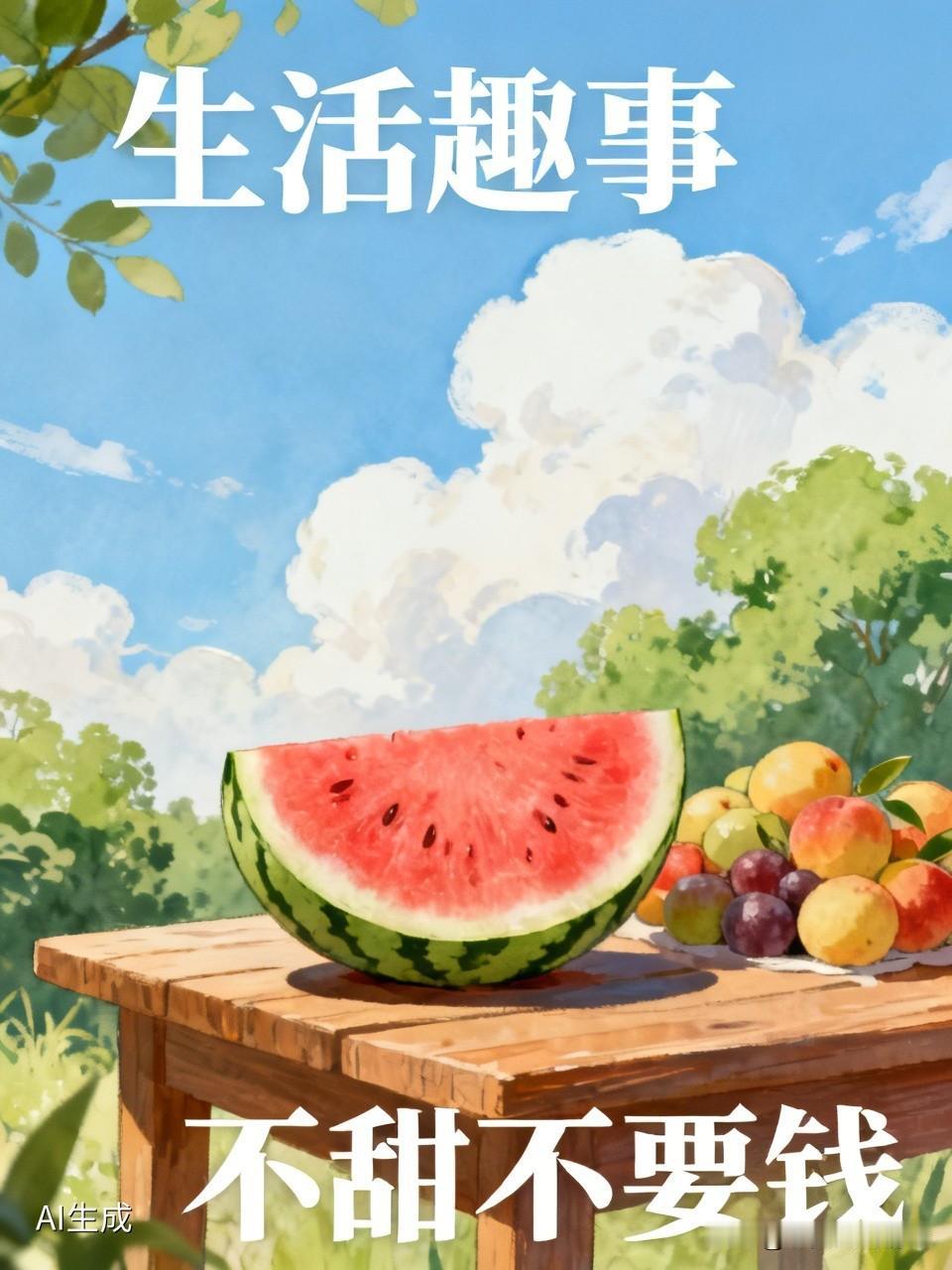 路过水果店想买点水果，随口问了一句甜不甜，老板特别自信地说：不甜不要钱！
 
我
