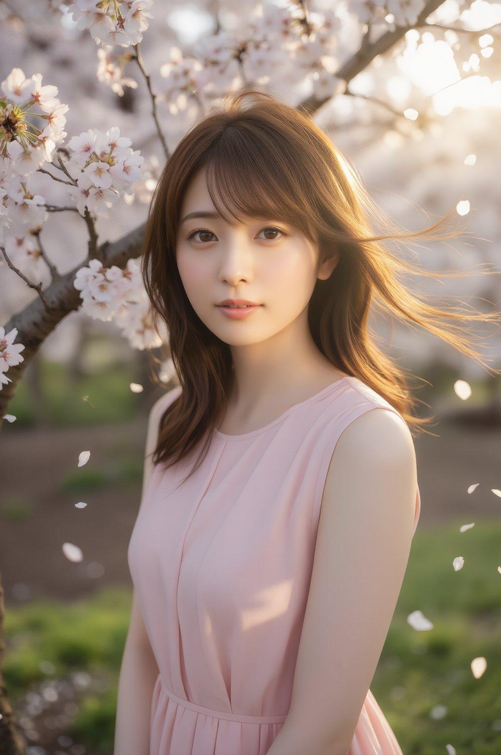 樱花树下，少女轻笑，春意盎然。🌸🌸🌸自然+优雅的女人怎么穿衣