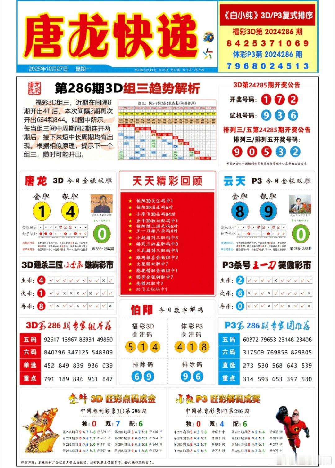 🔥10.27唐龙快递，排列三，3d ​​​