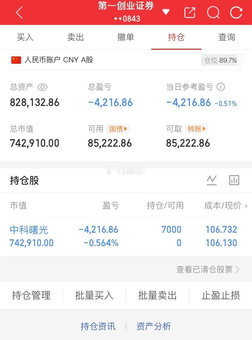 爱股程全职炒股日记40w本金挑战一年翻5倍，第（ 202）天！总资产：82W当日