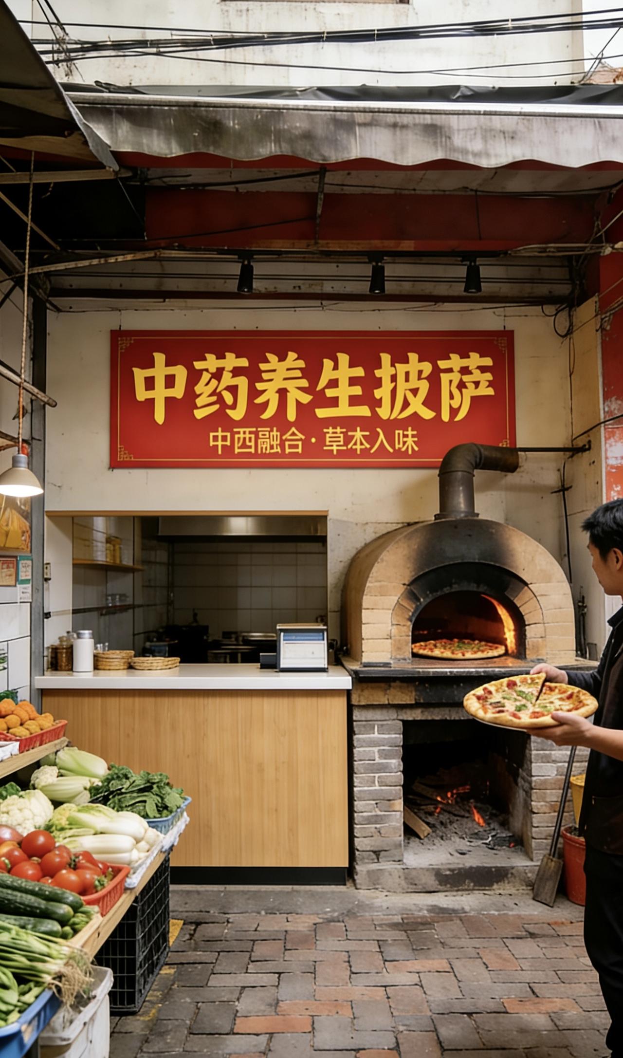 中药披萨，这想法简直绝了，绝对是个致富好点子！传统披萨大家都吃腻了，来点新鲜的中