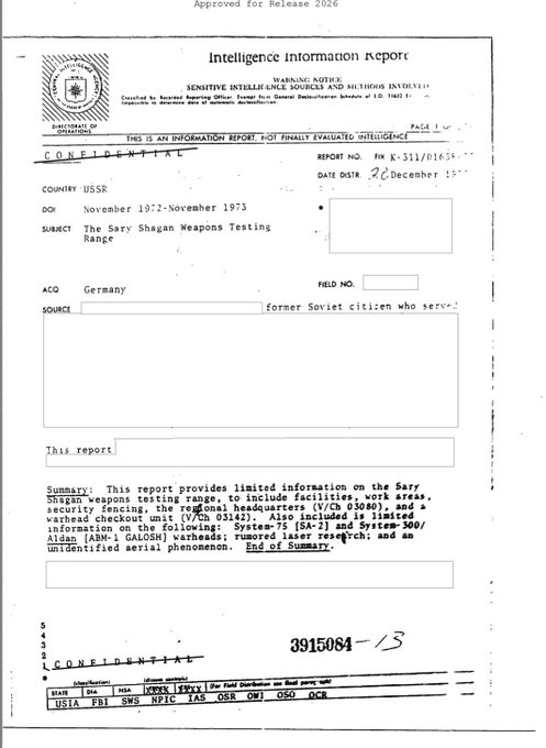 这份文件是中央情报局（CIA）的一份情报信息报告（IIR），描述了在苏维埃社会主