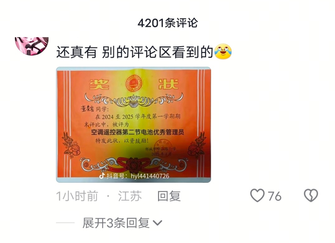 班上那些奇怪的官职 孩子说当班干部了，一问是：空调遥控器第二节电池管理员[dog