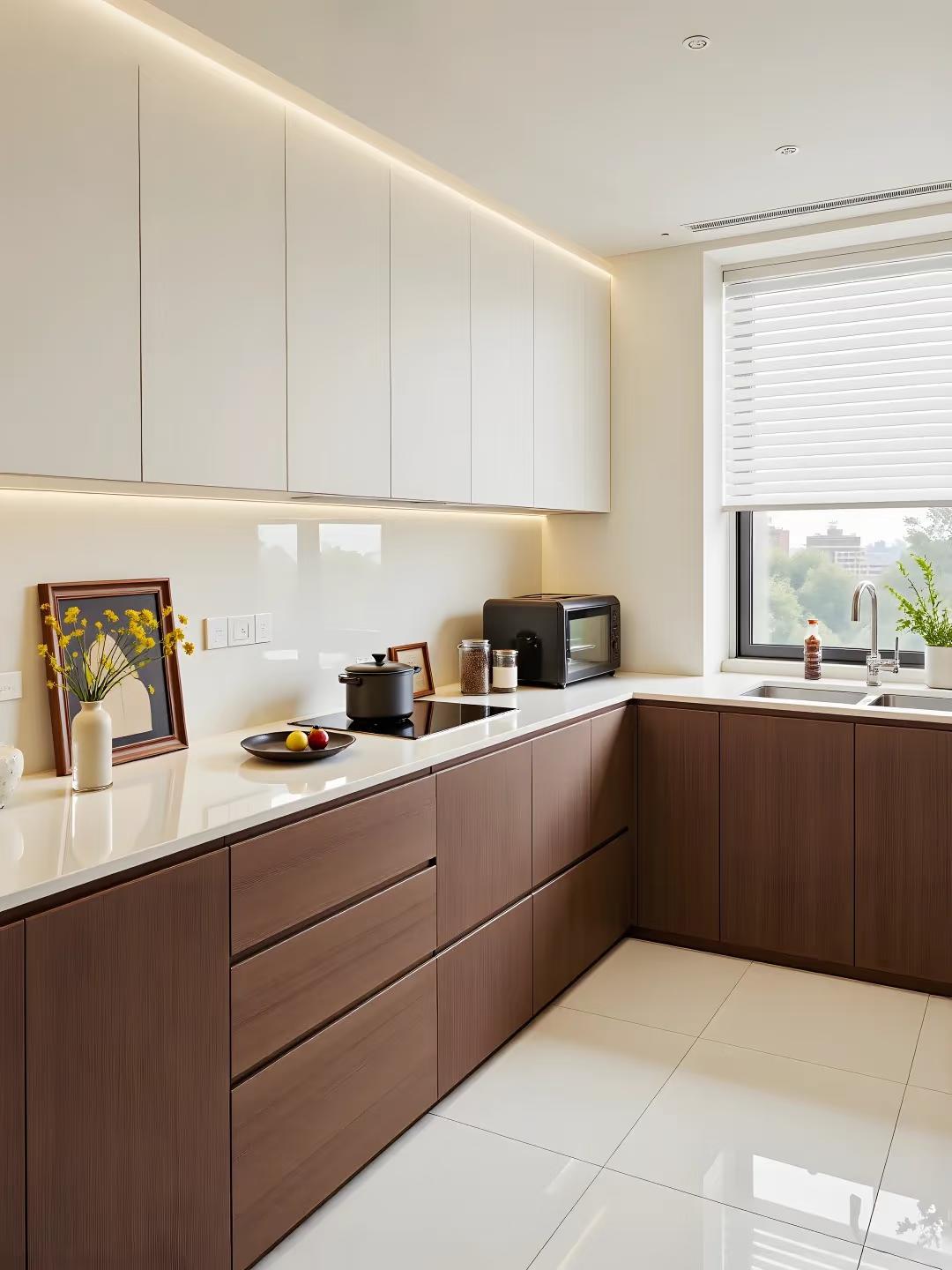 极简中古风，就喜欢这种简约的高级感，用深胡桃木来做配色，是温柔又耐看，完全不会挑