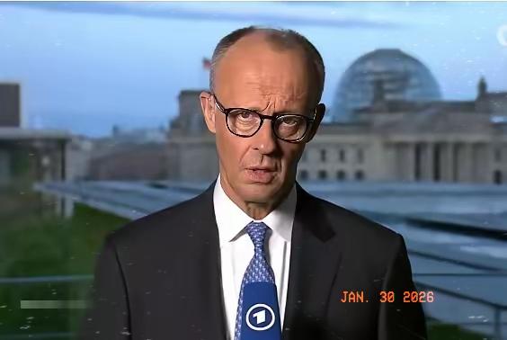 德国总理明确宣布：

​​1月29日，德国总理默茨在联邦议院发表外交政策声明，强