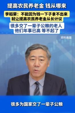 北京，清华教授李稻葵在公开论坛上罕见拍桌子：坚决反对养老政策无限拖延。当年交公粮