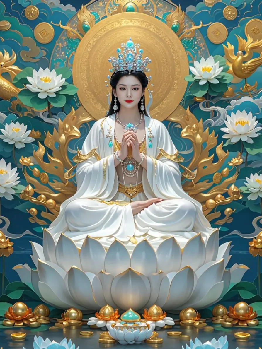 AI雪山仙女像 回头看看自己走过的路 打开美好生活 善良的