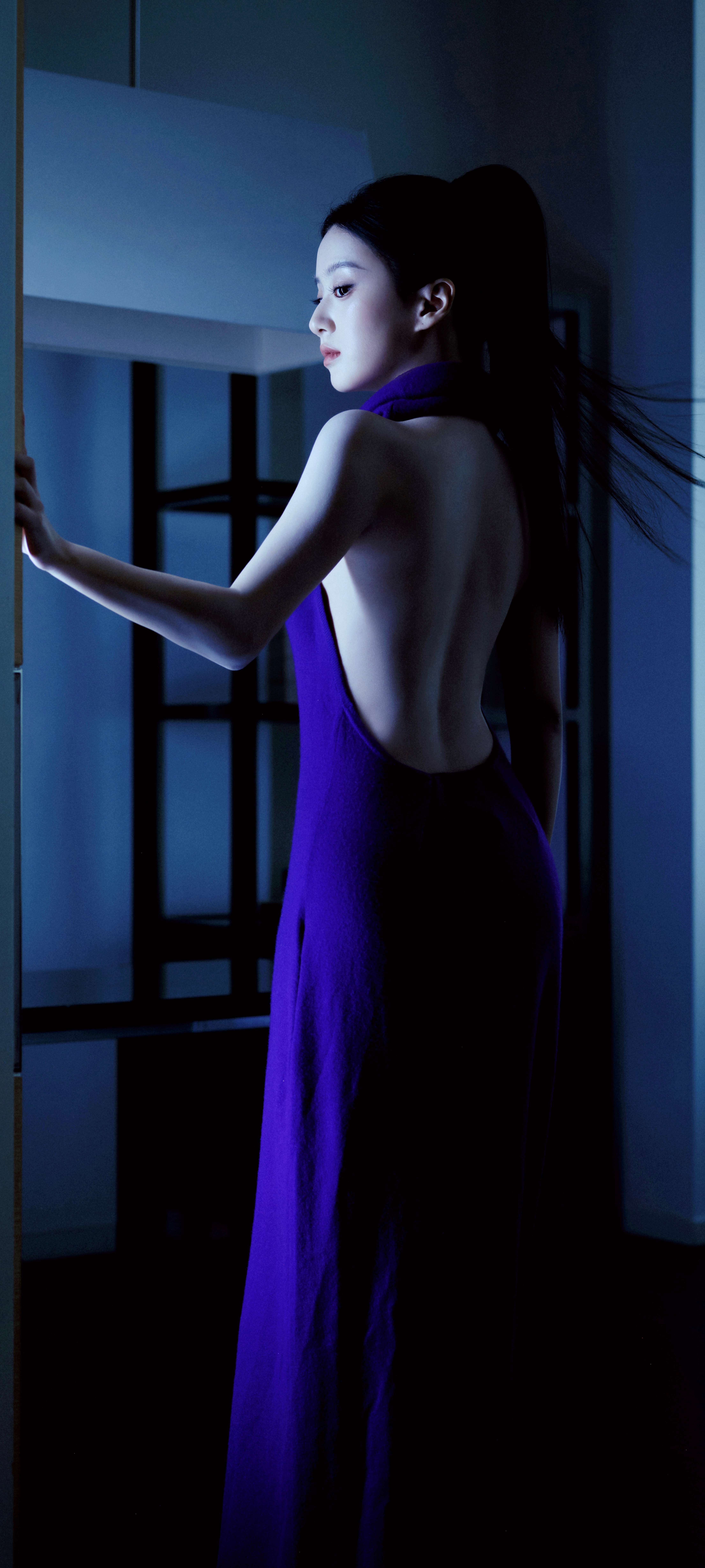 包上恩包上恩紫色露背长裙