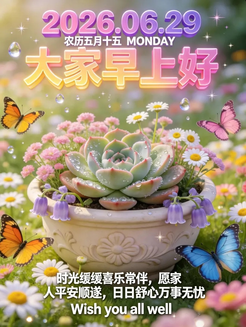 🌹🍒光阴荏苒🍒🌷💞໑ຼ₀໑ຼ6.6.29. 星期一☀️🌻时间悄然步入