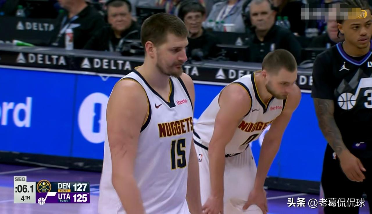 掘金当家球星约基奇真是太黯淡无光了！虽然今天掘金在客场以128：125力克爵士，