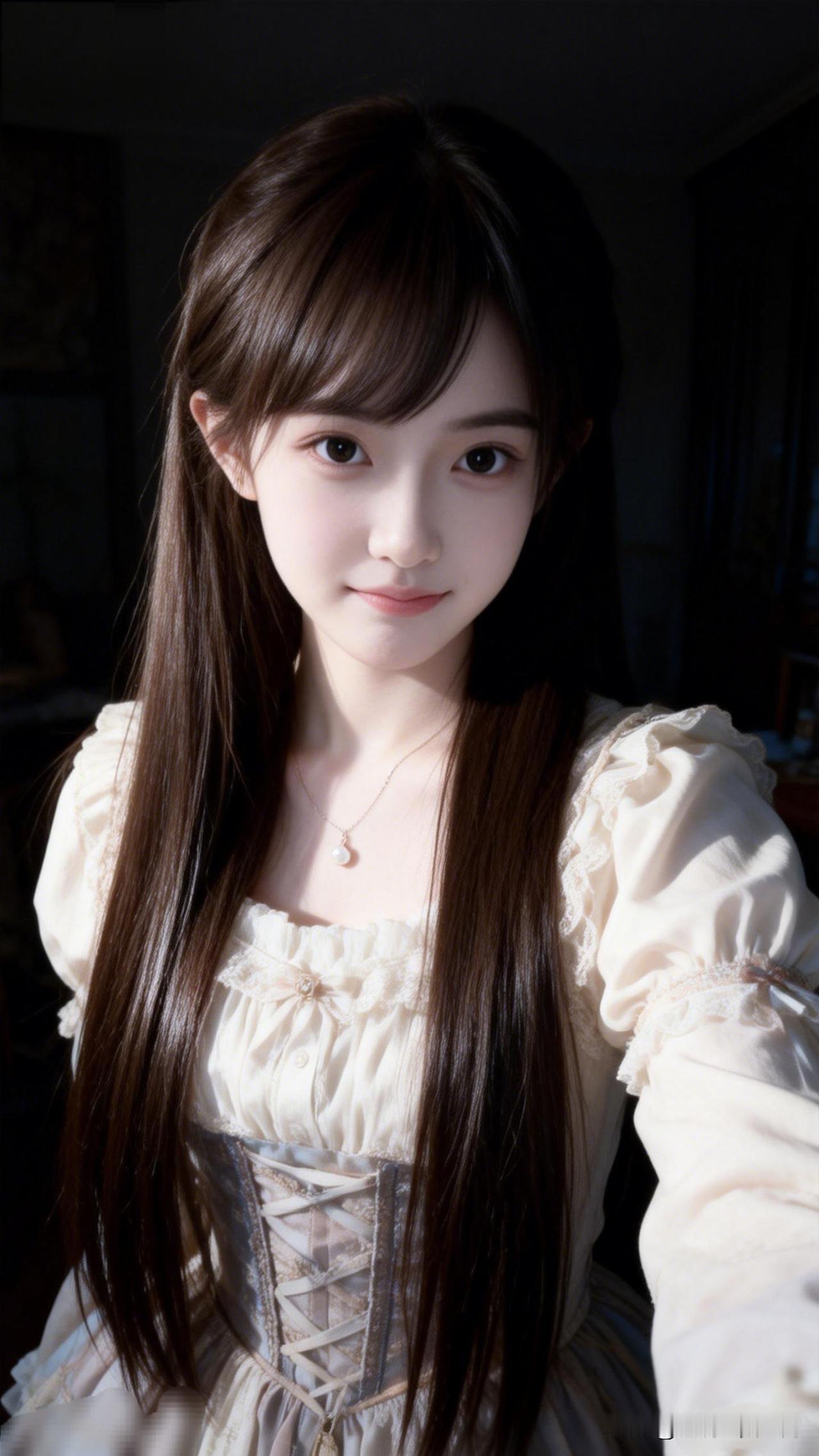 梦幻少女风，甜美复古连衣裙，温柔笑容，少女心满满！分享甜美小姐姐随手拍