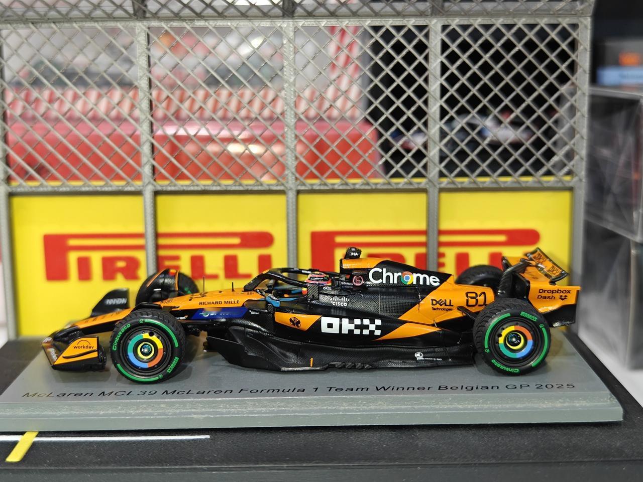spark1/43比例 皮亚斯特里 F12025比利时大奖赛夺冠 迈凯伦MCL3