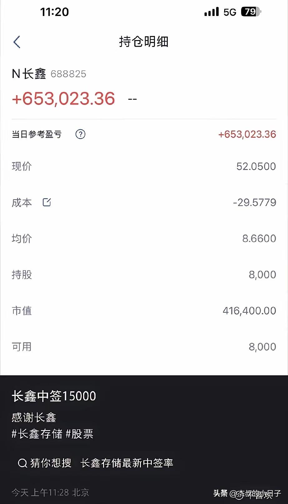 这就是长鑫的“造富”实力！
一只股票一天赚了65万！

普通老百姓，那说理去？