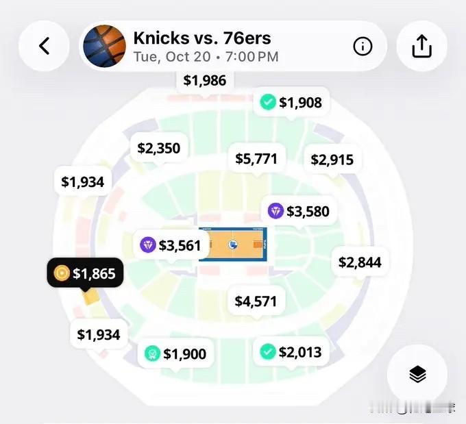 NBA揭幕战最低票价出炉

美媒NBACentral发文表示：尼克斯今晚将在麦迪