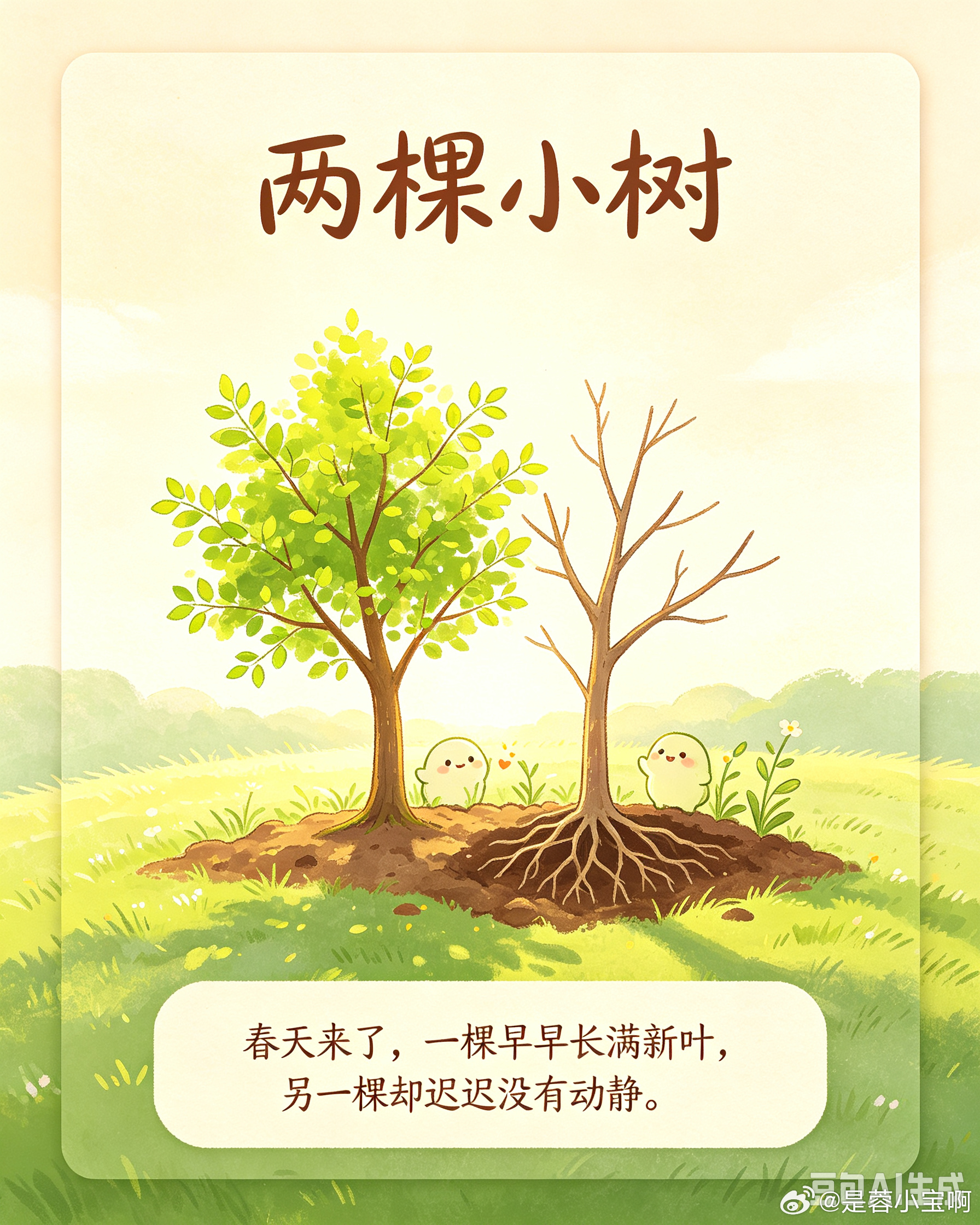慢慢来，也是一种成长院子里有两棵并排的小树。春天一来，其中一棵长得特别快，早早抽