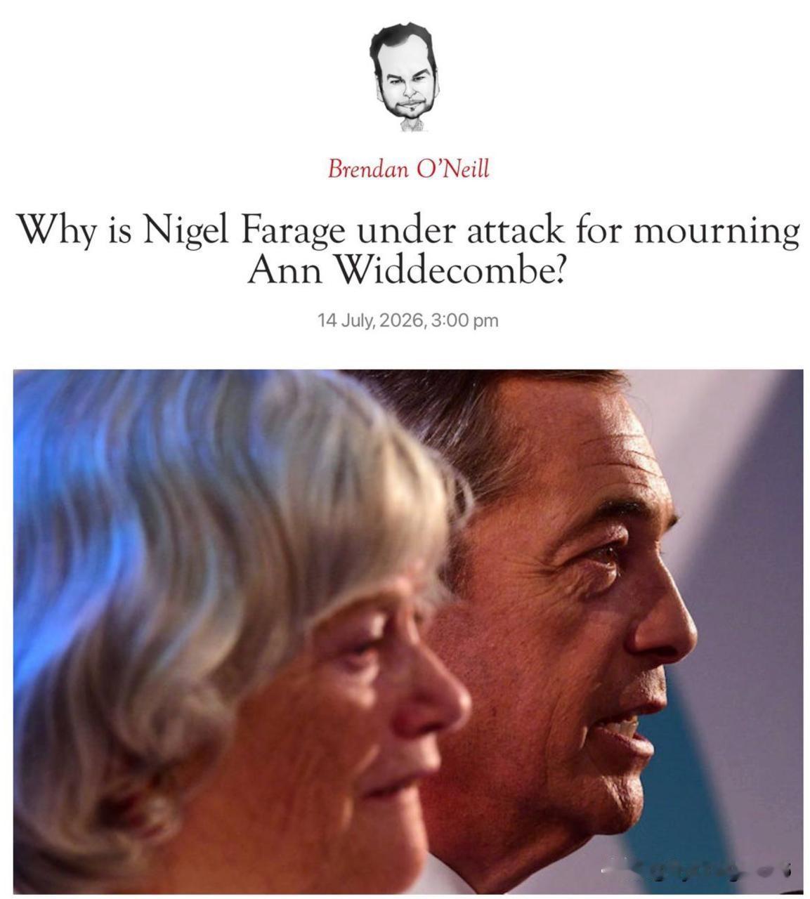“奈杰尔·法拉奇（Nigel Farage）为何因悼念安·威德科姆（Ann Wi