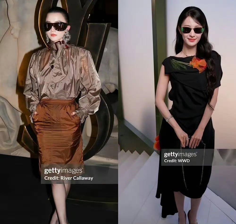 巴黎时装周上，46岁的宋佳与27岁的王楚然同场亮相，风格对比鲜明。
宋佳一袭廓形