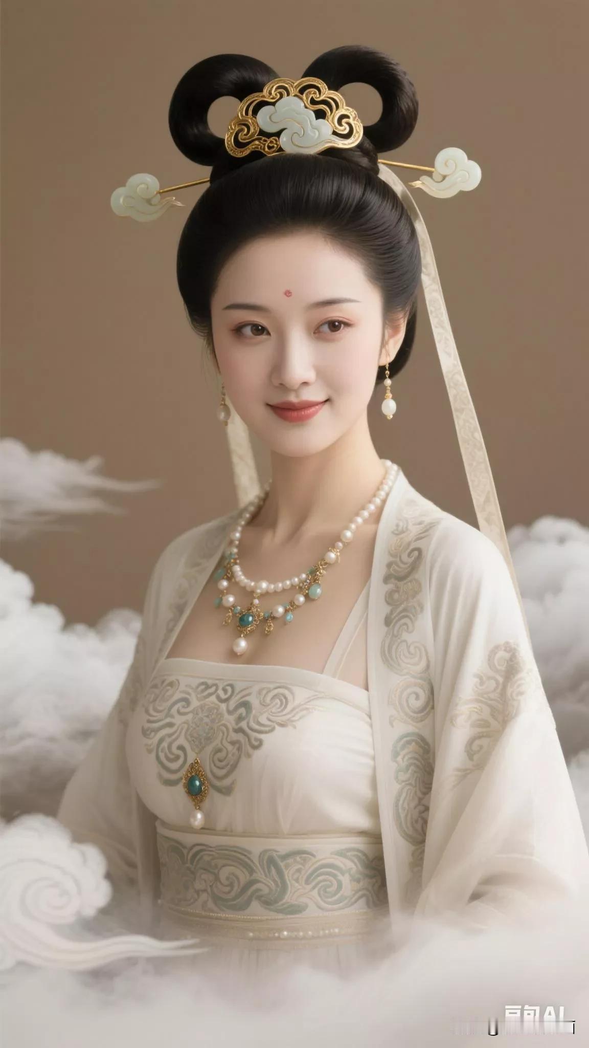 云鬓玉簪映，仙姿入画来。张立启原创书画AI作品古仕女发髻集锦首发第421期首发A