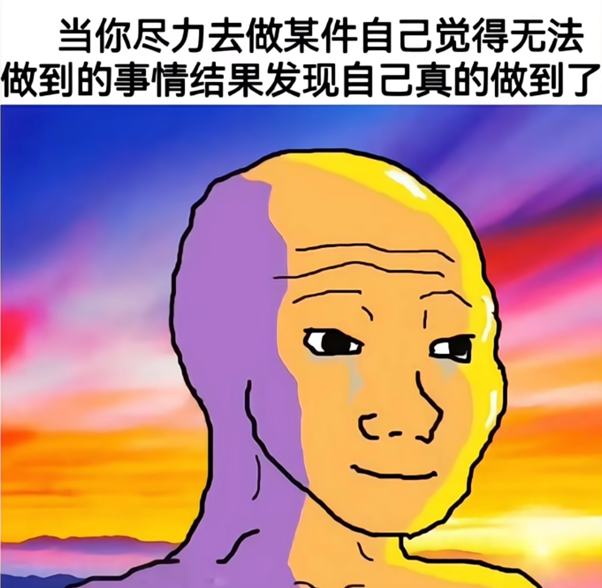 尽力去做某件事结果发现做到了 
