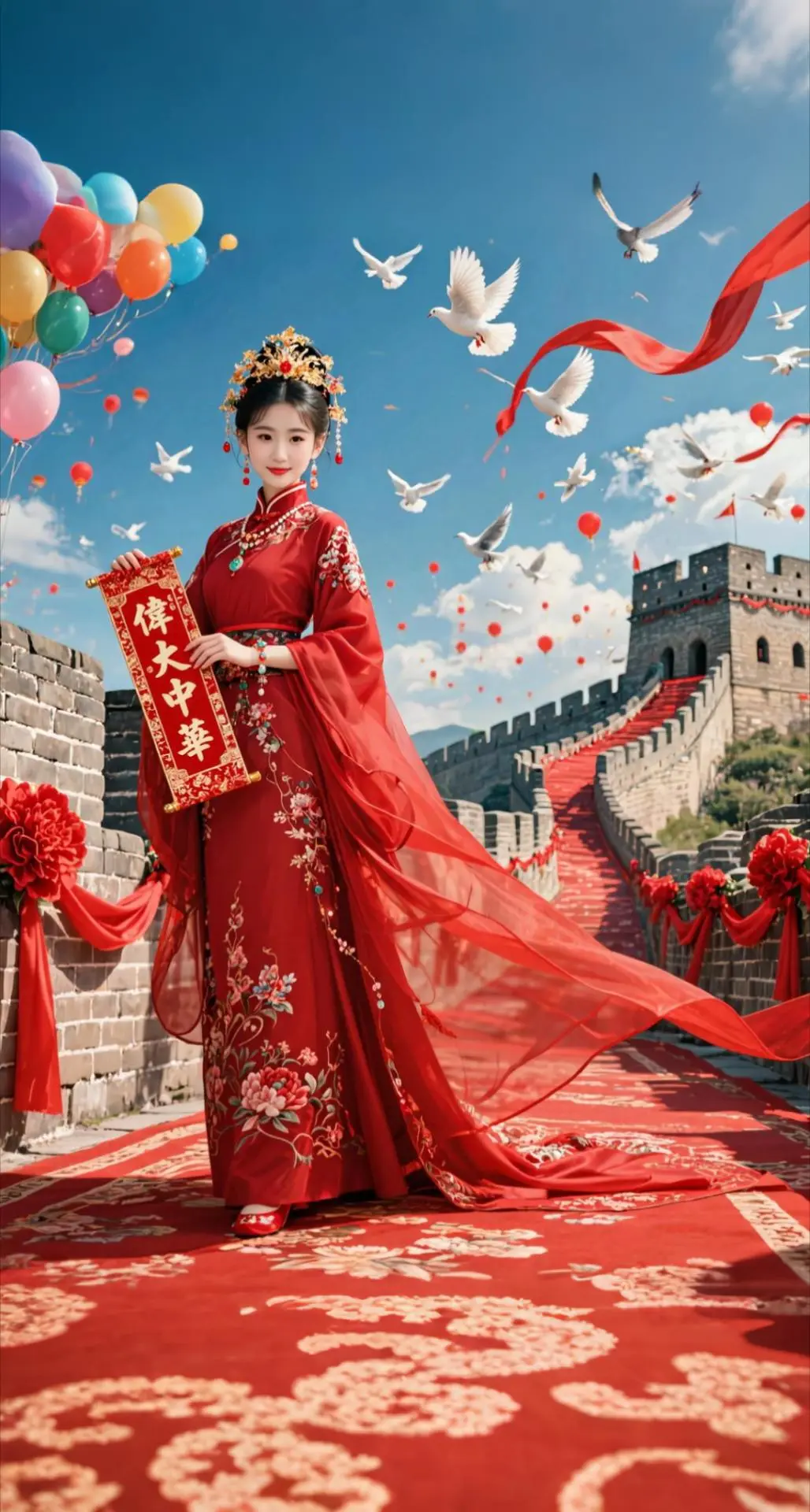 AI扩图 AI国庆汉服写真 ai创作