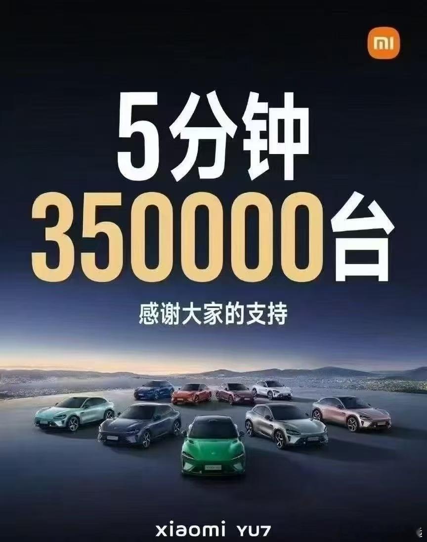 小米汽车5分钟35万台!5分钟干了特斯拉modelY大半年销量小米太顶了! ​​