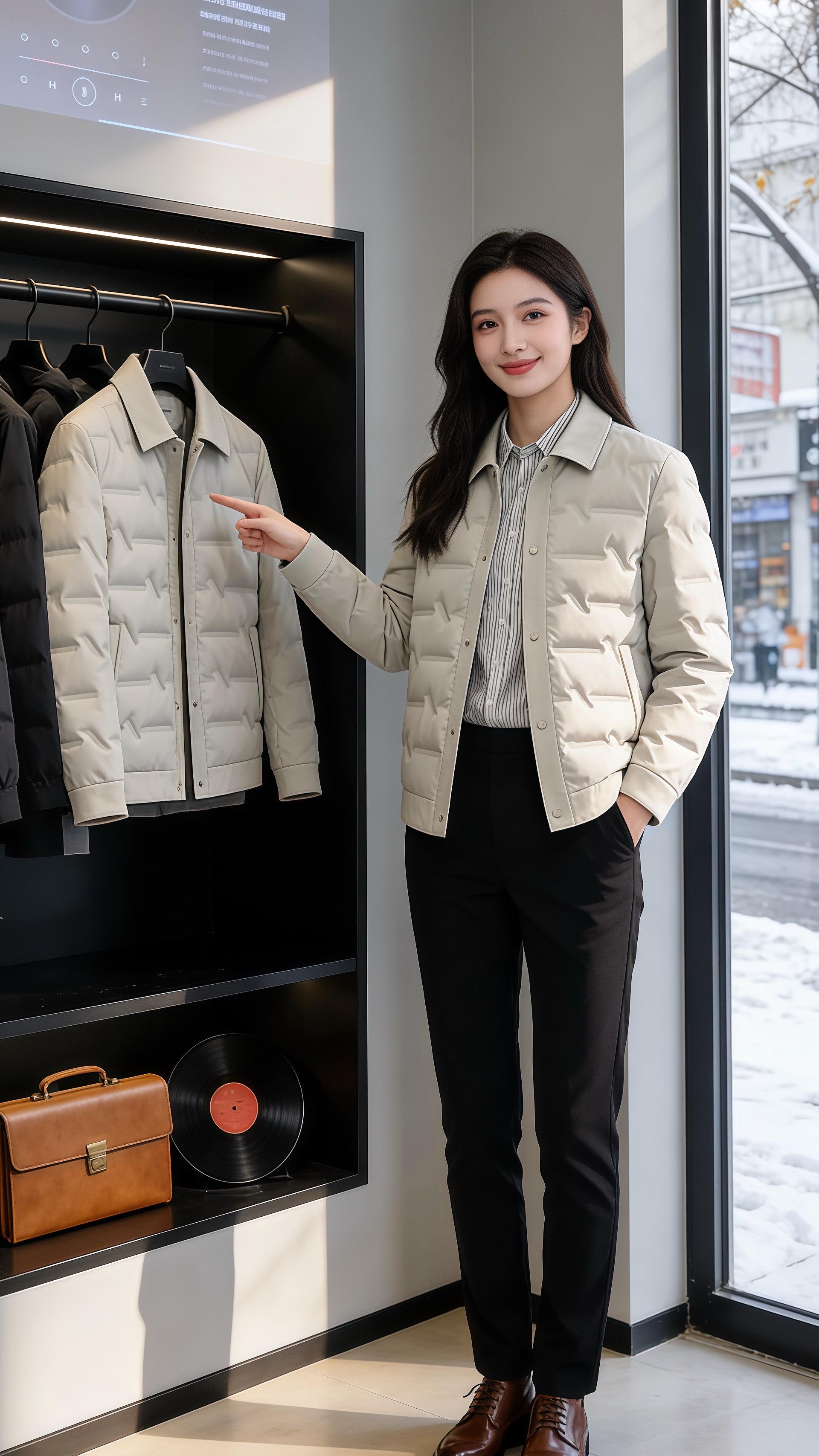 冬雪敲着男装店橱窗的午后，他来取定制的外套，一眼撞进她浅杏色夹棉外套的...