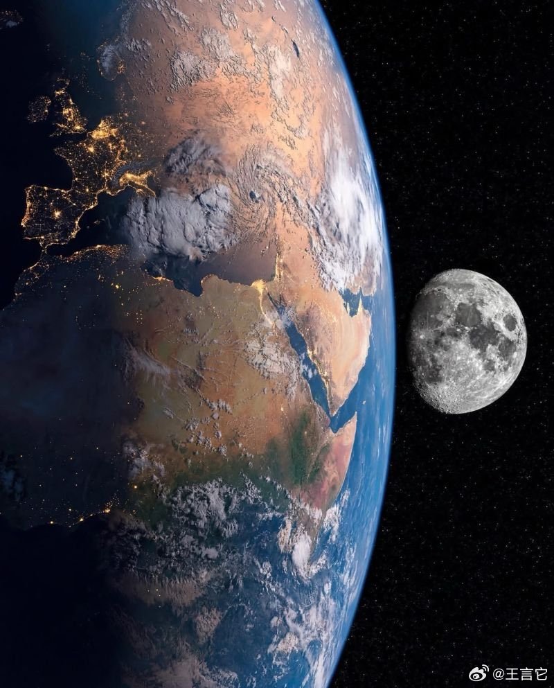 ‼️ 地球和月球的新图像 