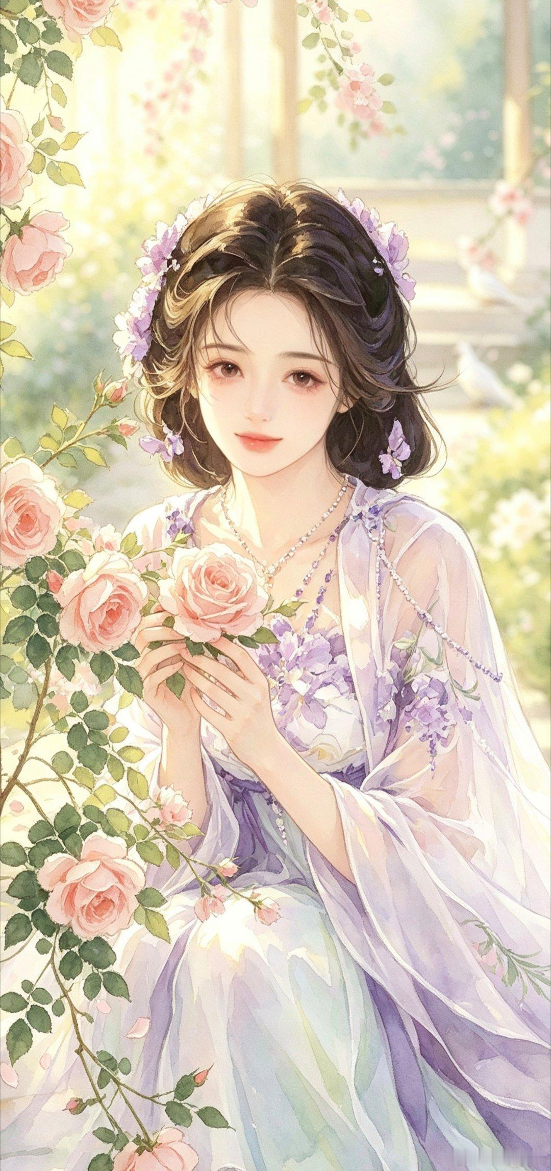 古风插画汉服美人壁纸 ​​​